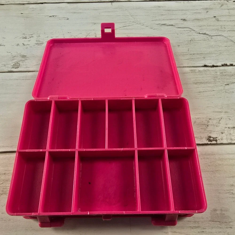 Vintage Caboodles Pink Small Double Sided Makeup Jewelry Organizer Case 90s